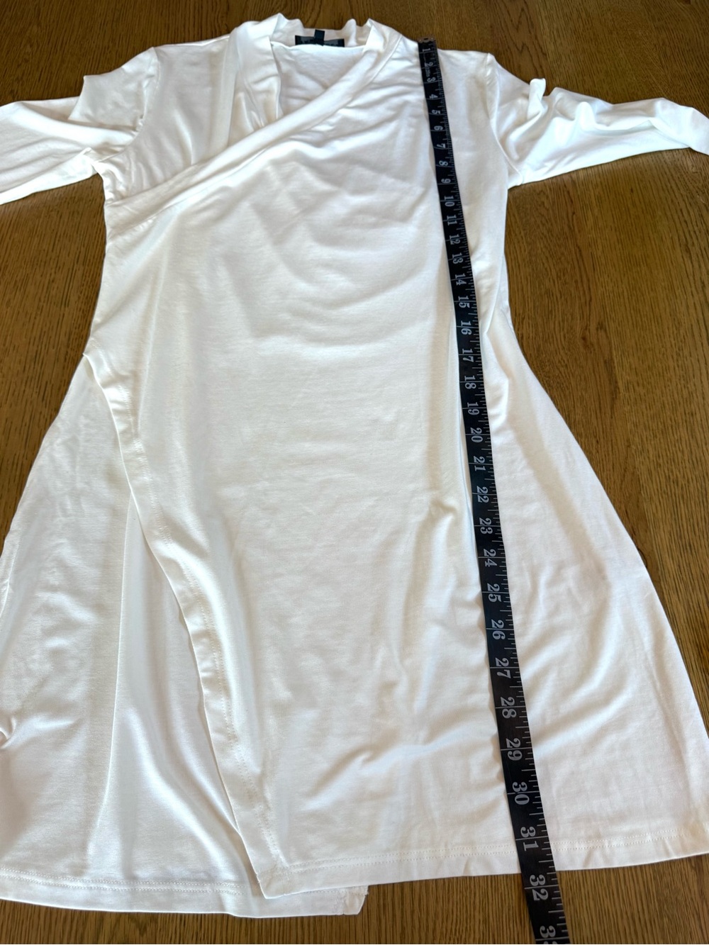 Marella Wrap Front Tunic Top White Draped V Neck 3/4 Sleeve M - Picture 4 of 9